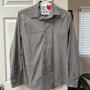 Express Men's Gray Button-Up Shirt S